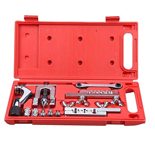 Wostore Flaring Swage Tool Kit for Copper Plastic Aluminum Pipe With Tubing Cutter & Ratchet Wrench
