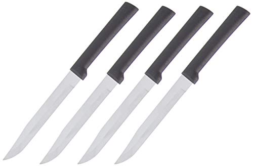 Rada Cutlery G255 4-Piece Utility Knife Set Steak Knives Stainless Steel  Resin, Black Handle