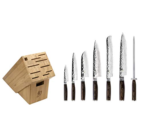 Shun Premier Knife Block, 8 Piece Cutlery Set, TDMS0808, Brown