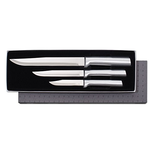 Rada Cutlery Housewarming Knife Gift Set â€“ 3 Piece Stainless Steel Knives With Brushed Aluminum Handles Made in the USA