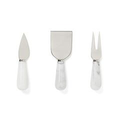 Fox Run 48736 Premium 3-Piece White Marble Cheese Knife Set, 1.5 x 4.25 x 6.75 inches
