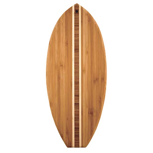 Totally Bamboo Lil' Surfer Surfboard Shaped Bamboo Serving and Cutting Board, 14-1/2" x 6"