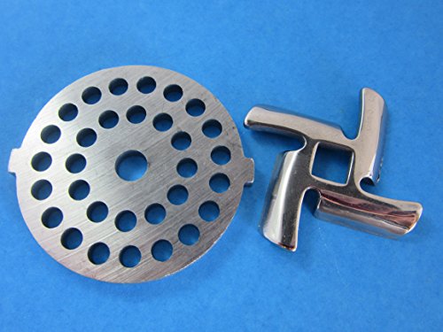 Smokehouse Chef 3/16" (5mm) disc AND knife for Waring Pro Nesco, Kalorik, Sunmile, Oster, Rival, Back to Basics Meat grinder