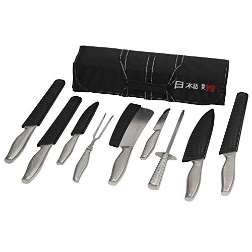 Ross Henery Professional 10 Piece Stainless Steel Chef's Knife Set/Kitchen Knives in Roll Case