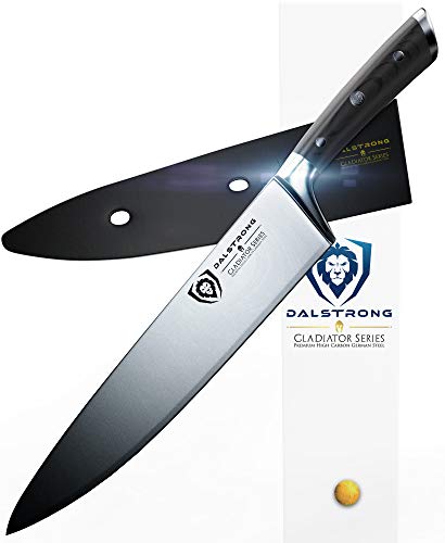 DALSTRONG Chef Knife - Gladiator Series - Forged ThyssenKrupp High Carbon German Steel - Full Tang (10" Chef Knife, Black)
