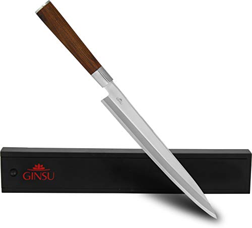Ginsu Yanagiba Sashimi Knife, 9.5", Brown