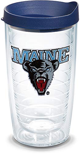 Tervis 1078978 UMaine Black Bears Logo Tumbler with Emblem and Navy Lid 16oz, Clear