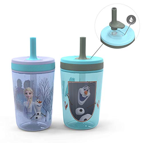 Zak! Designs Zak Designs Disney Frozen II Movie Kelso Tumbler Set, Leak-Proof Screw-On Lid with Straw, Made of Durable Plastic and