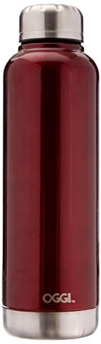 Oggi 8089.2 Sommelier Double Wall Vacuum Sealed Wine Carrier with Stainless Steel Liner, Red, 25 oz