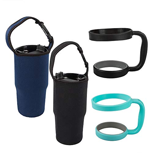 findTop Set of 4, Tumbler Carrier Pouch and Holder For All 30oz Travel Insulated Coffee Mug, findTop 2 Pack Black & Navy Tumbler