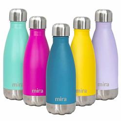 MIRA Brands MIRA 12 oz Stainless Steel Vacuum Insulated Water Bottle - Double Walled Cola Shape Thermos - 24 Hours Cold, 12 Hours Hot -