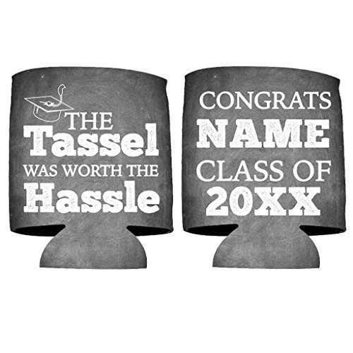 VictoryStore Custom Graduation Can Cooler- The tassel was worth the hassle - Graduation Party Beverage Coolers (100)