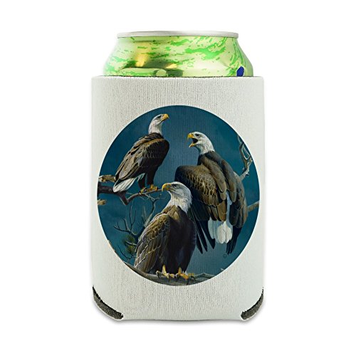 Graphics & More Bald Eagle Tree Top Gathering Can Cooler - Drink Sleeve Hugger Collapsible Insulator - Beverage Insulated Holder