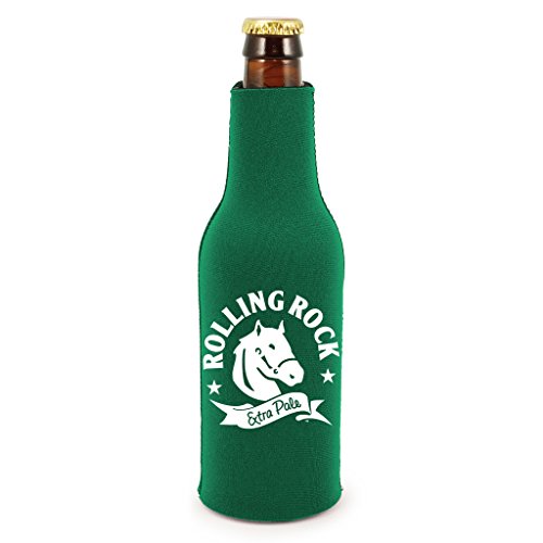 Rolling Rock Officially Licensed Rolling Rock Bottle Suit Neoprene Beer Huggie Cooler Zipper Sleeve (1)