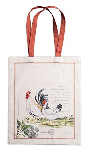 Maison d' Hermine Campagne 100% Cotton | Tote Bag | Reusable Grocery Shopping Bag | Shoulder Bag (Double Rooster, 14 Inch by