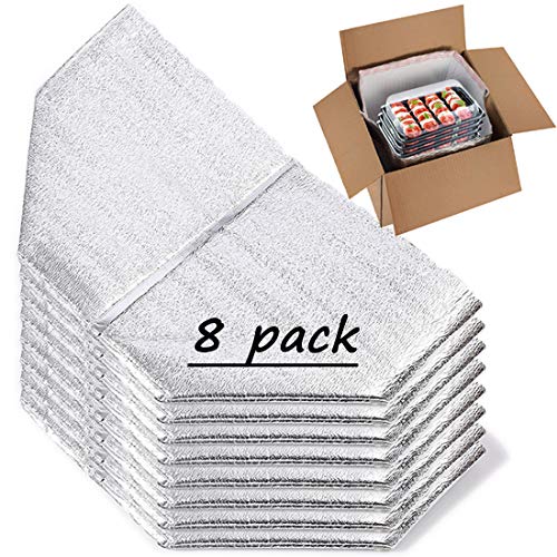 SUNiYA Reusable Insulated envelope Bags 13 X 8.5 X 12 Metalized Box Liners 8 PCS Thermal Box Liners for Lunch Box Shopping Bag