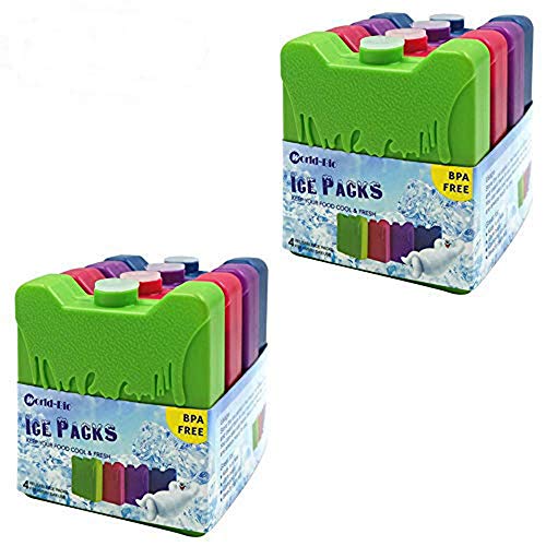 WORLD-BIO Ice Packs for Lunch Box Kids, Reusable Long-Lasting Small Ice  Packs for Lunch, Freezer Blocks for Coolers