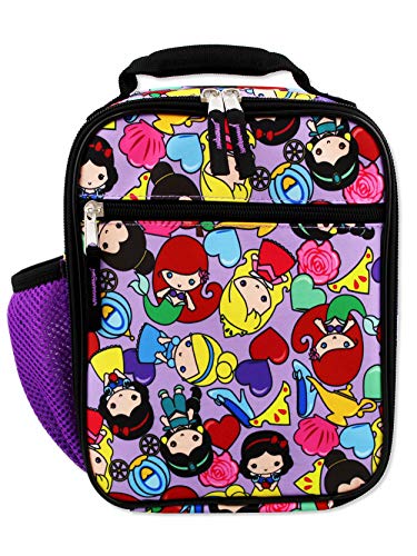 Disney Princess Emoji Girl's Soft Insulated School Lunch Box (One Size, Purple)