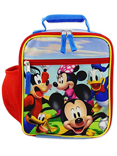 Disney Mickey Mouse Boys Girls Toddler Soft Insulated School Lunch Box (One Size, Red/Blue)