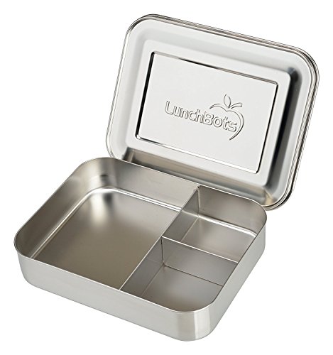 LunchBots Large Trio Stainless Steel Lunch Container -Three