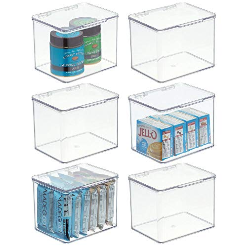 mDesign Plastic Stackable Kitchen Pantry Cabinet or Refrigerator Food ...
