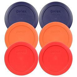 LETANG Pyrex 7200-PC 2 Cup (2) Blue 1113764 & (2) Orange 1113762 & (2) Red 1113763 Lid (6-Pack)