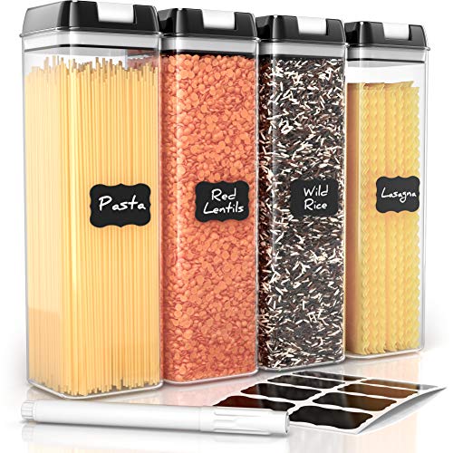Airtight Food Storage Containers for Pantry Organization â€“ by Simply  Gourmet. 4-Piece Tall Pasta or Spaghetti Container