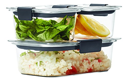 Rubbermaid Brilliance Leak-Proof Food Storage Containers with Airtight Lids, Set of 3 (6 Pieces Total) | BPA-Free & Stain