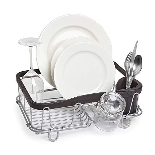 Umbra Sinkin Multi-Use Drying Rack â€“ Dish Drainer Caddy with Removable Cutlery Holder Fits in, Over Sink or on Counter top,