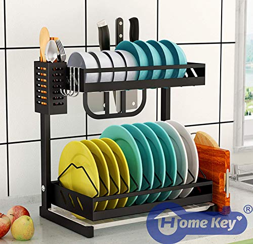 Dish Drying Rack with Drainboard for Kitchen Counter, Bronze 2