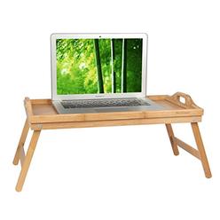 Artmeer Bed Tray Table with Folding Legs,Serving Breakfast in Bed or Use As a TV Table, Laptop Computer Tray, Snack Tray with Moso