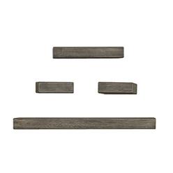 MELANNCO Floating Wall Mount Thick Chunky Shelves, Set of 4, Distressed Black, 4 Count