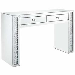 Acme Furniture ACME Nysa Vanity Desk - - Mirrored & Faux Crystals