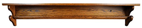 Rustic Red Door Co. Wooden Quilt Rack with Shelf â€“ Wall Mounted Quilt Hanger â€“ Solid Wood Quilt Rack with Display Shelf - Amish Blanket Rack