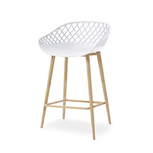 DAR Camber Counter Stool, Set of 2, White