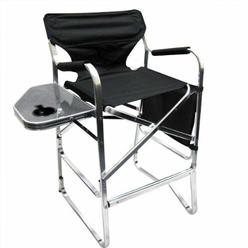Professional EZ Travel Collection, Deluxe Tall Folding Directors Chair, Foldable Chair with Side Table and Cup Holder XL