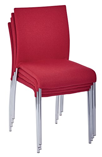 Avenue Six AVE SIX Conway Upholstered Stacking Chair with Chrome Legs, 4-Pack, Cranapple