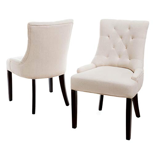 Christopher Knight Home Hayden Tufted Fabric Dining / Accent Chairs, 2-Pcs Set, Beige