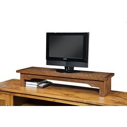 Ideas to Home TV/Monitor Riser Stand Mission Style in Oak (26" W x 12" D x 7" H, Cherry)