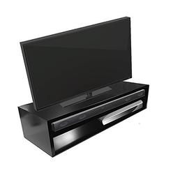 SoCalVS Tabletop TV Stand-Deluxe for Flat Screen (Satin Black) | RIZERvue (Supports Up to 50" Diagonal Flat Screen) (No Assembly