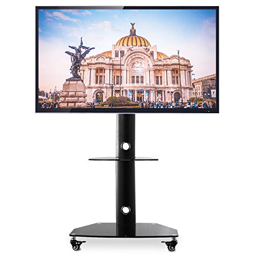 TAVR Furniture TAVR Mobile TV Stand Rolling TV Cart Portable TV Stand