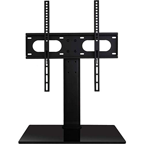 WALI Table Top TV Stand with Glass Base and Security Wire Fits Most 32-47inch LED, LCD, OLED and Plasma Flat Screen TV with