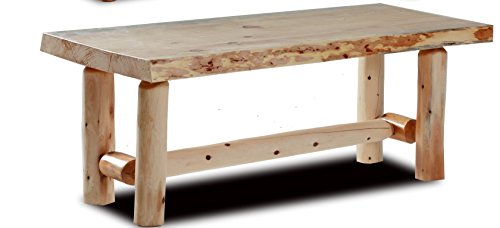 keklle Rustic Log Coffee Table Pine and Cedar (Clear Lacquer)