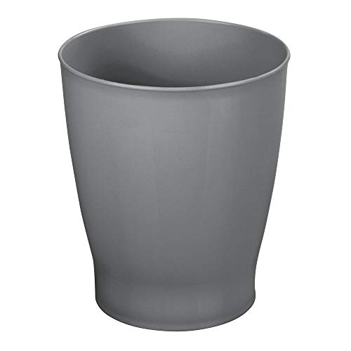 mDesign Slim Round Plastic Small Trash Can Wastebasket, Garbage Container Bin for Bathrooms, Powder Rooms, Kitchens, Home