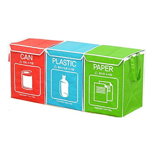 Happy Sale Recycle bin Separate Bag Wastebaskets Trash Can Compartment with Cover and Inner Frame