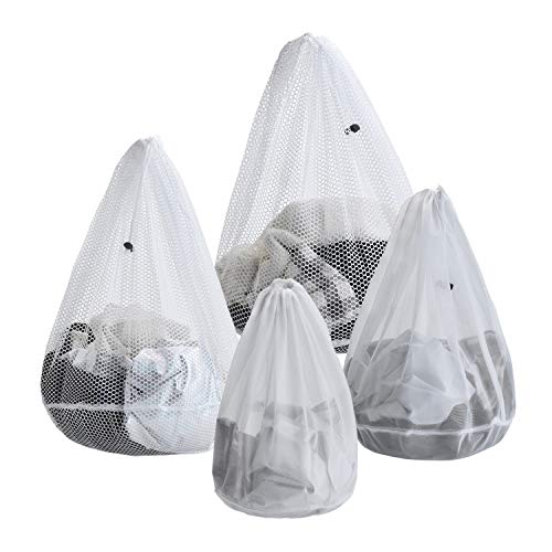 XX83TMB ARZASGO Mesh Laundry Bags, 4 Pack Heavy Duty Drawstring Laundry  Washing Bags for Delicates, Garments, Lingerie, Socks, Bras