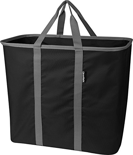 CleverMade Collapsible Laundry Tote, Large Foldable Clothes Hamper Bag, LaundryCaddy CarryAll XL Pop Up Storage Basket with