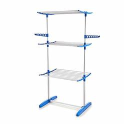 perilla Foldable Heavy Duty and Three Tier Aluminum Compact Storage Drying Rack System, Premium Size