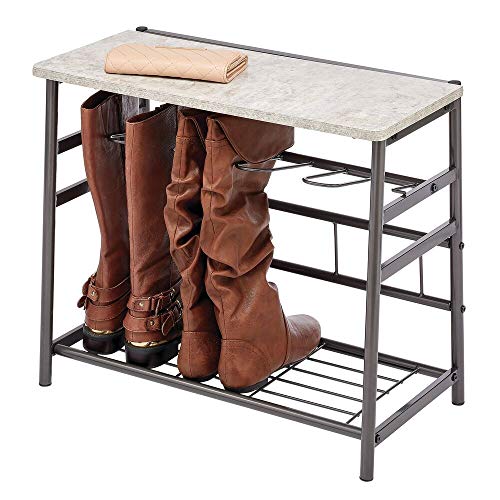 mDesign Boot Storage and Organizer Rack, Space-Saving Holder for Rain  Boots, Riding Boots, Dress Boots - Top Bench - Sleek