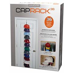Perfect Curve Cap Rack System 36 â€“ Baseball Cap Organizer (12 clips hold up to 36 caps,Black)